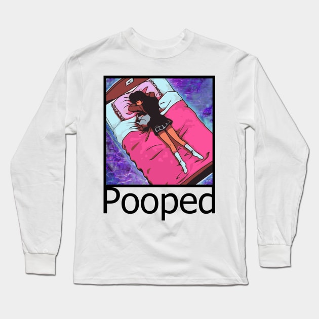 Pooped Anime Aesthetic Long Sleeve T-Shirt by CultXLV